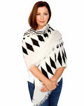 Casaba Womens Warm Winter Scarves Scarf Wraps Shawls Blankets Triangle Plaid-Black-White-Tribe-