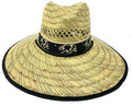 Stylish Straw Hats Caps Lifeguard Sombrero Postal Sun Beach Wide Brim Unisex-California Bear - Black band-