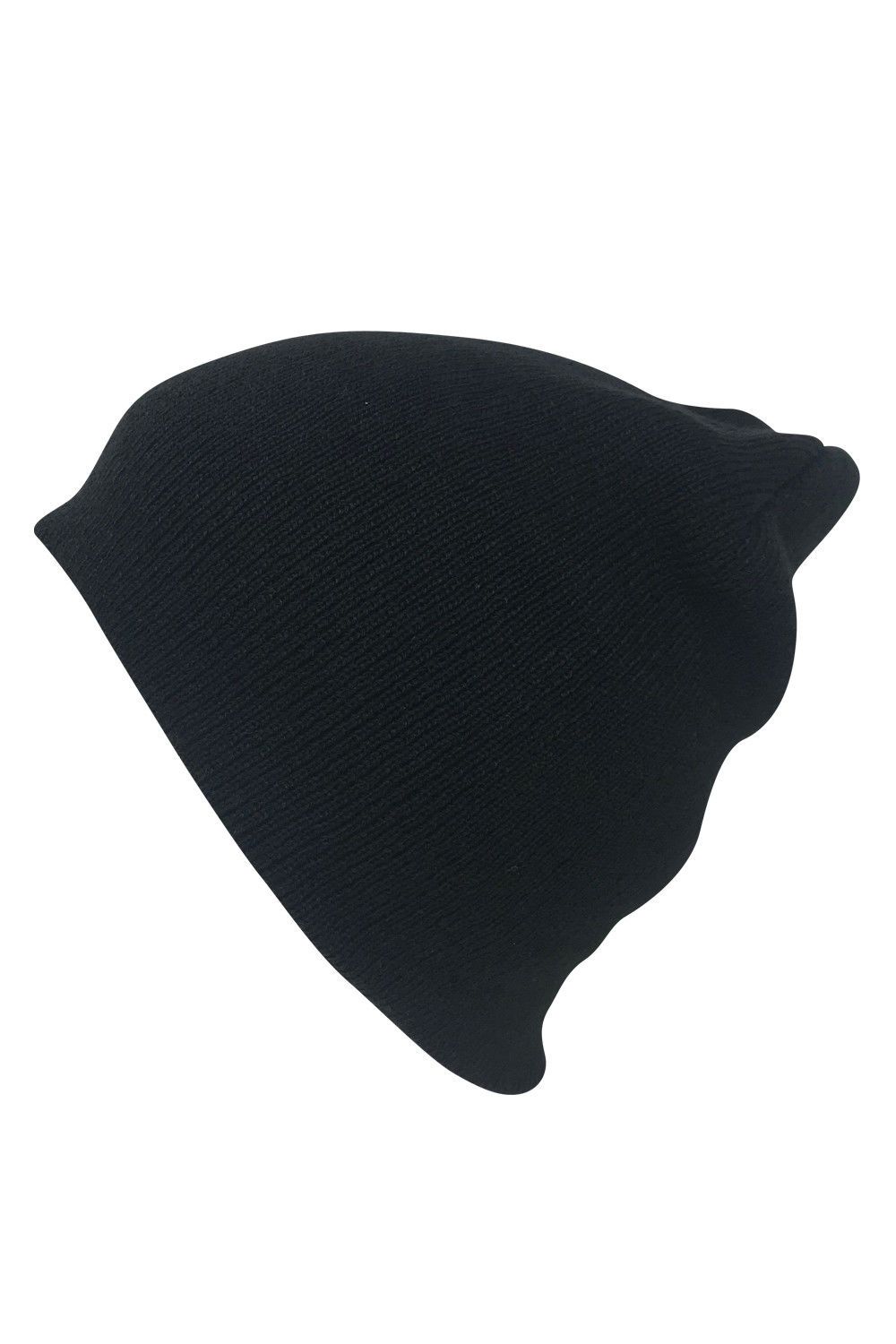 Casaba Beanies Hats Caps Short Uncuffed Knit Soft Warm Winter for Men Women-Black-