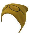 Casaba Warm Winter Beanies Glasses Embroidery Toboggans Caps Hats for Men Women-Mustard-