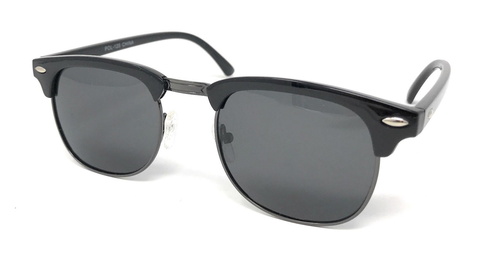 Classic Polarized Sunglasses Club Aviator Bamboo Sports Mirror Men's Women's-Black (lens) Black (frame)-