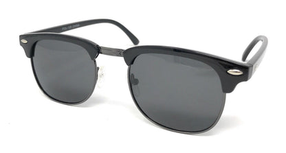 Classic Polarized Sunglasses Club Aviator Bamboo Sports Mirror Men's Women's-Black (lens) Black (frame)-