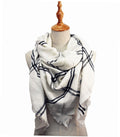 Casaba Womens Warm Winter Scarves Scarf Wraps Shawls Blankets Triangle Plaid-White-Stripes-