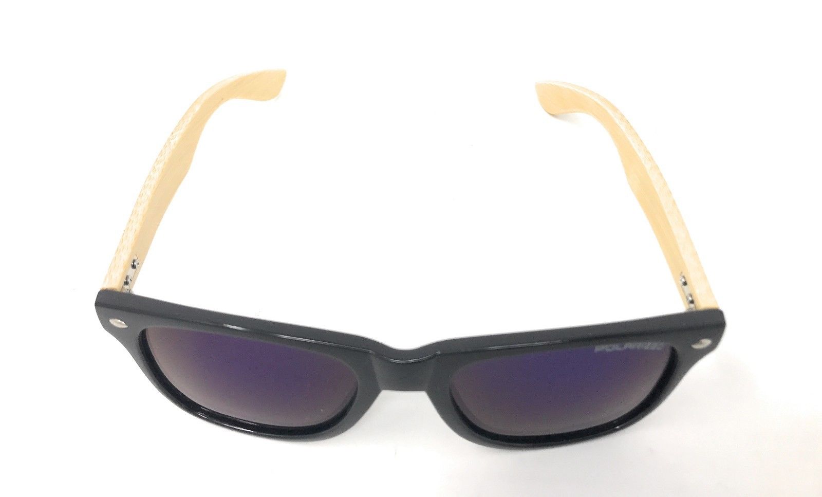 Polarized Sunglasses Classic Way Bamboo Mirror Mens Womens Teens-Black (lens) Black (frame)-