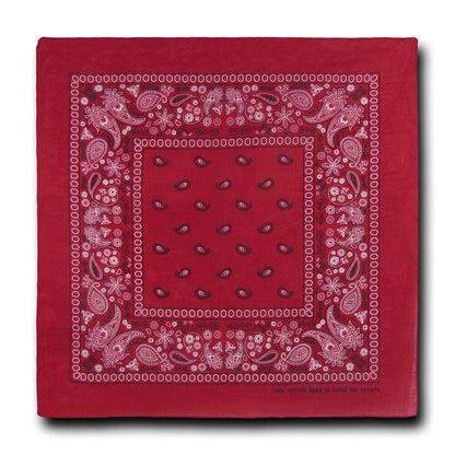 1 Dozen Pack Printed Bandanas 100% Cotton Cloth Scarf Wrap Face Mask Cover-Red-