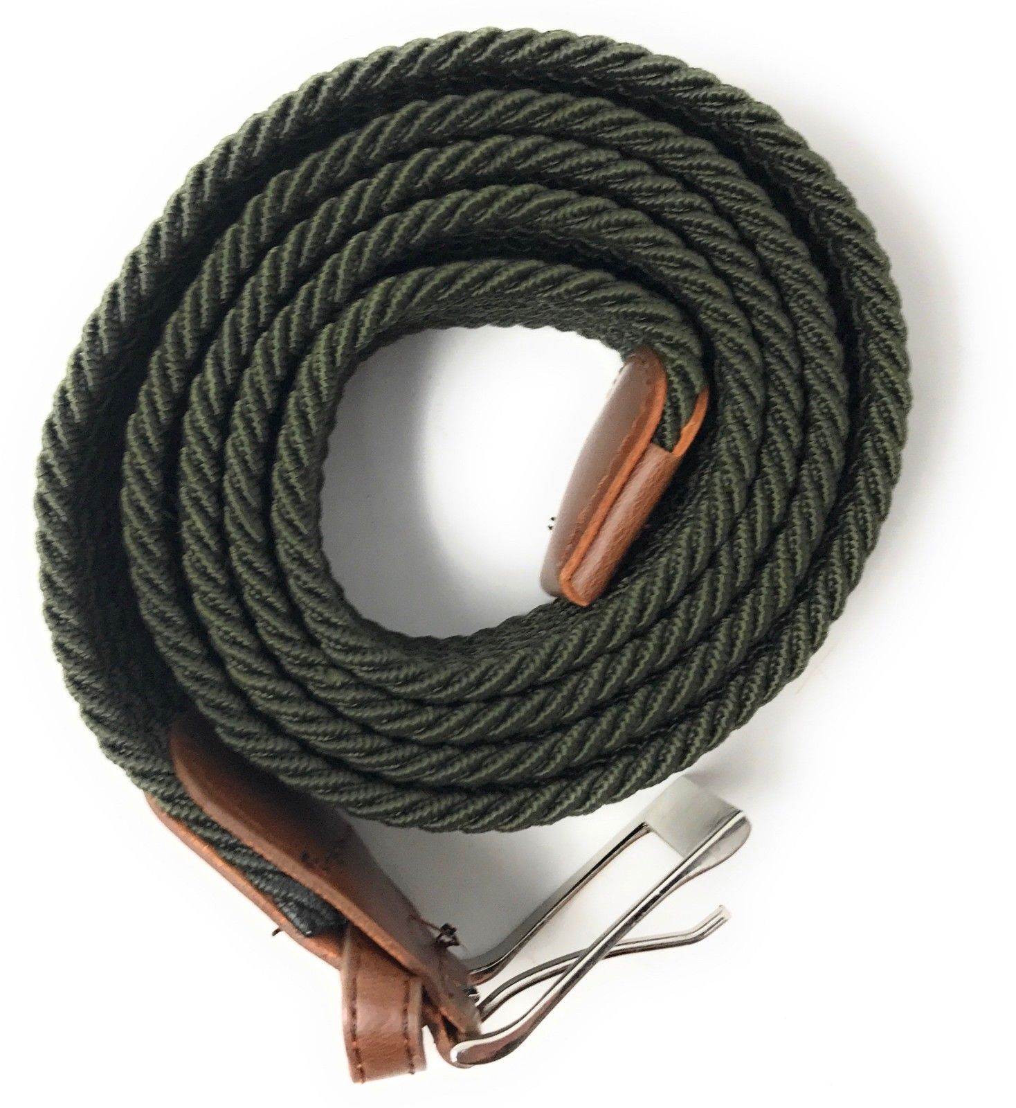 Casaba Stretch Braided Golf Belts Woven Elastic Adjustable Fit Mens Womens-Olive-Small-