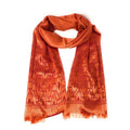 Casaba Womens Royal Elegant Formal Silk Feel Scarves Scarf Shawl Light Wrap-Orange-