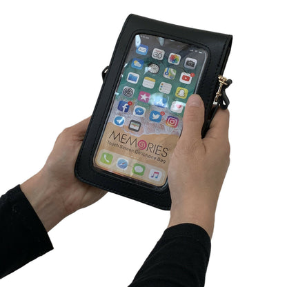 Empire Cove Womens Crossbody Bag with Clear Touchscreen Window Wallet Pouch Case-Black-