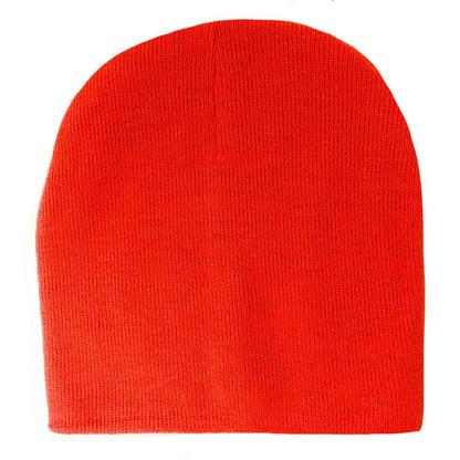 Warm Winter Hat Beanies Long Cuffed Short Uncuffed Solid Colors Camouflage Camo-Black- Uncuffed-
