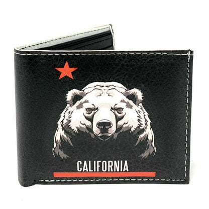 California Cali Bear Bifold Wallets In Gift Box Mens Womens Kids-Star-