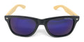 Polarized Sunglasses Classic Way Bamboo Mirror Mens Womens Teens-Blue Mirror / Light Bamboo-