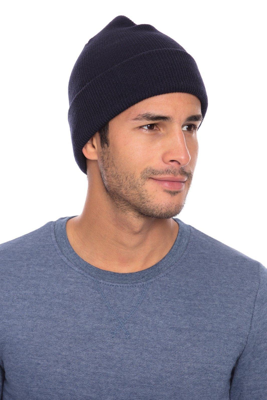 Casaba Warm Winter Beanies Hat Cap for Men Women Toboggan Cuffed Knit Slouch-Black-