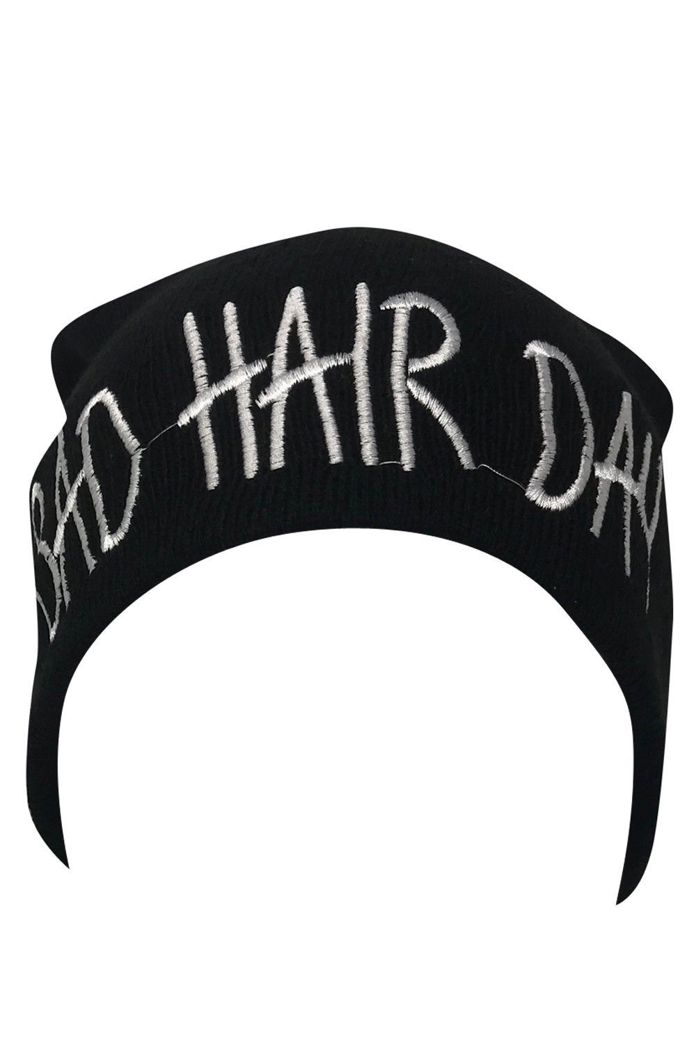 Casaba Warm Winter Beanies Bad Hair Day Embroidery Toboggan Caps Hats Men Women-Black-