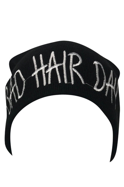 Casaba Warm Winter Beanies Bad Hair Day Embroidery Toboggan Caps Hats Men Women-Black-