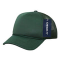Decky Solid Two Tone 5 Panel Kids Foam Trucker Hats Caps Unisex-Dark Green-