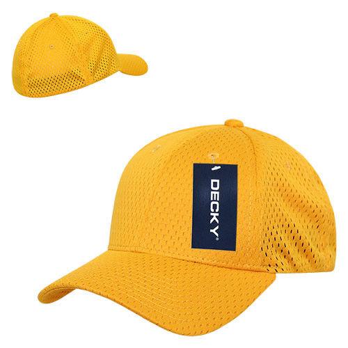 Decky Mesh Jersey Flex Structured Dad Baseball Hats Caps Unisex-Black-