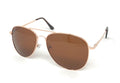 Classic Polarized Sunglasses Club Aviator Bamboo Sports Mirror Men's Women's-Brown (Clear) / Gold (Aviator)-