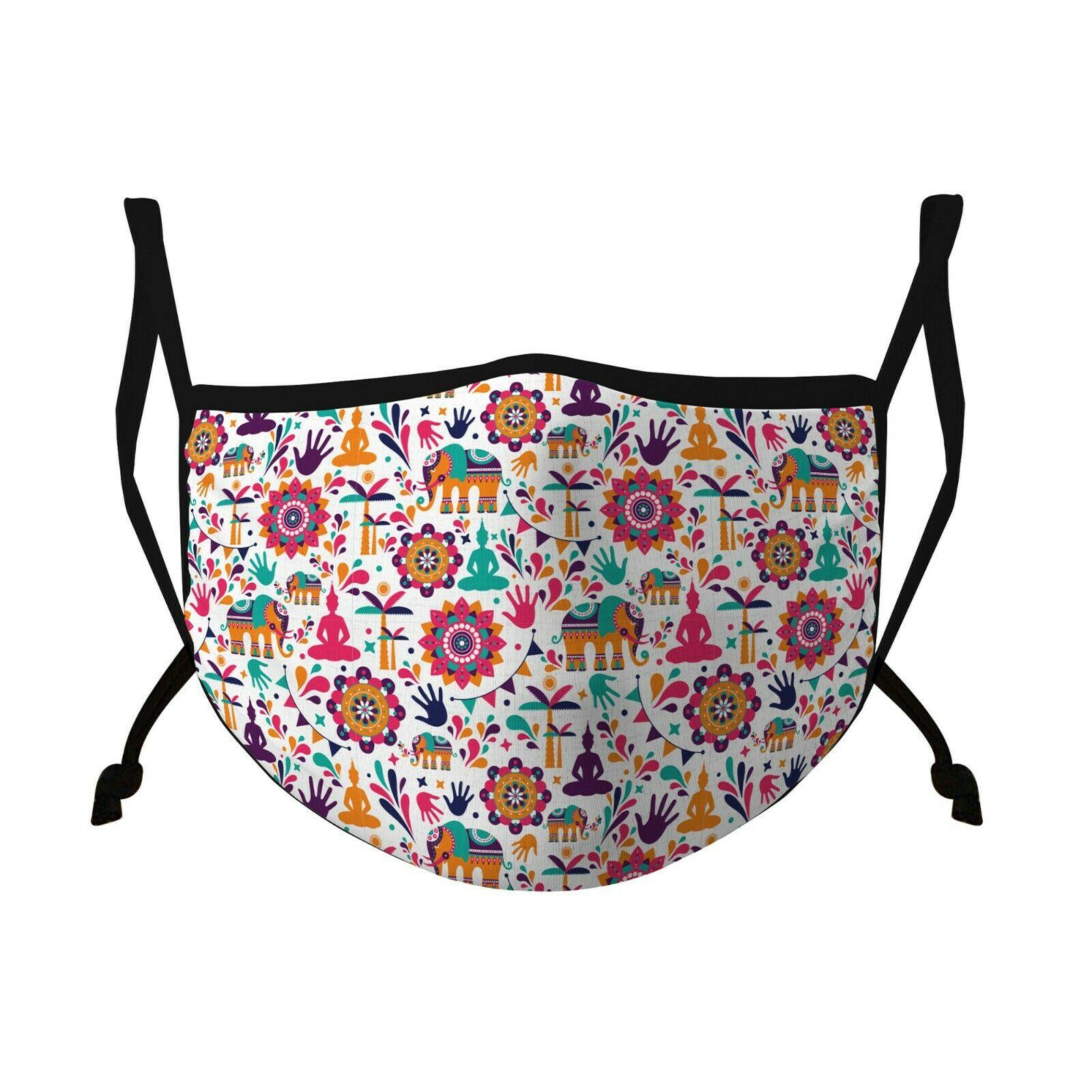 Casaba 3 Pack Face Mask Stylish Prints Cotton Poly Adjustable Washable Reusable-Paisley 3 Pack-