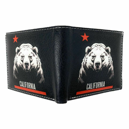 California Cali Bear Bifold Wallets In Gift Box Mens Womens Kids-Star-