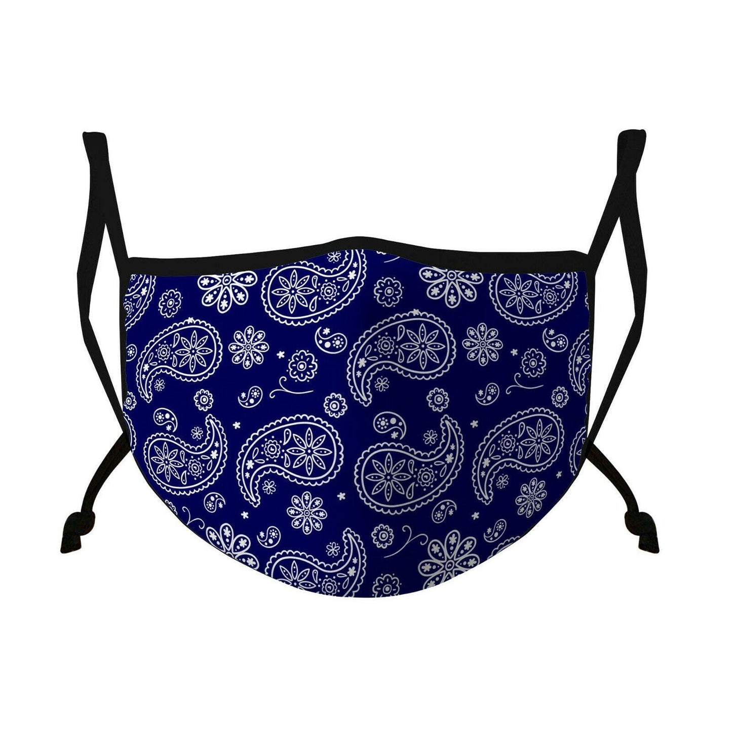 Casaba 3 Pack Face Mask Stylish Prints Cotton Poly Adjustable Washable Reusable-Paisley 3 Pack-