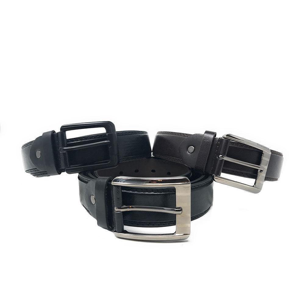 Casaba Italian Style Genuine Leather Mens Waist Buckle Belts 1.5 Inch Width-Black-Small (30"-32")-