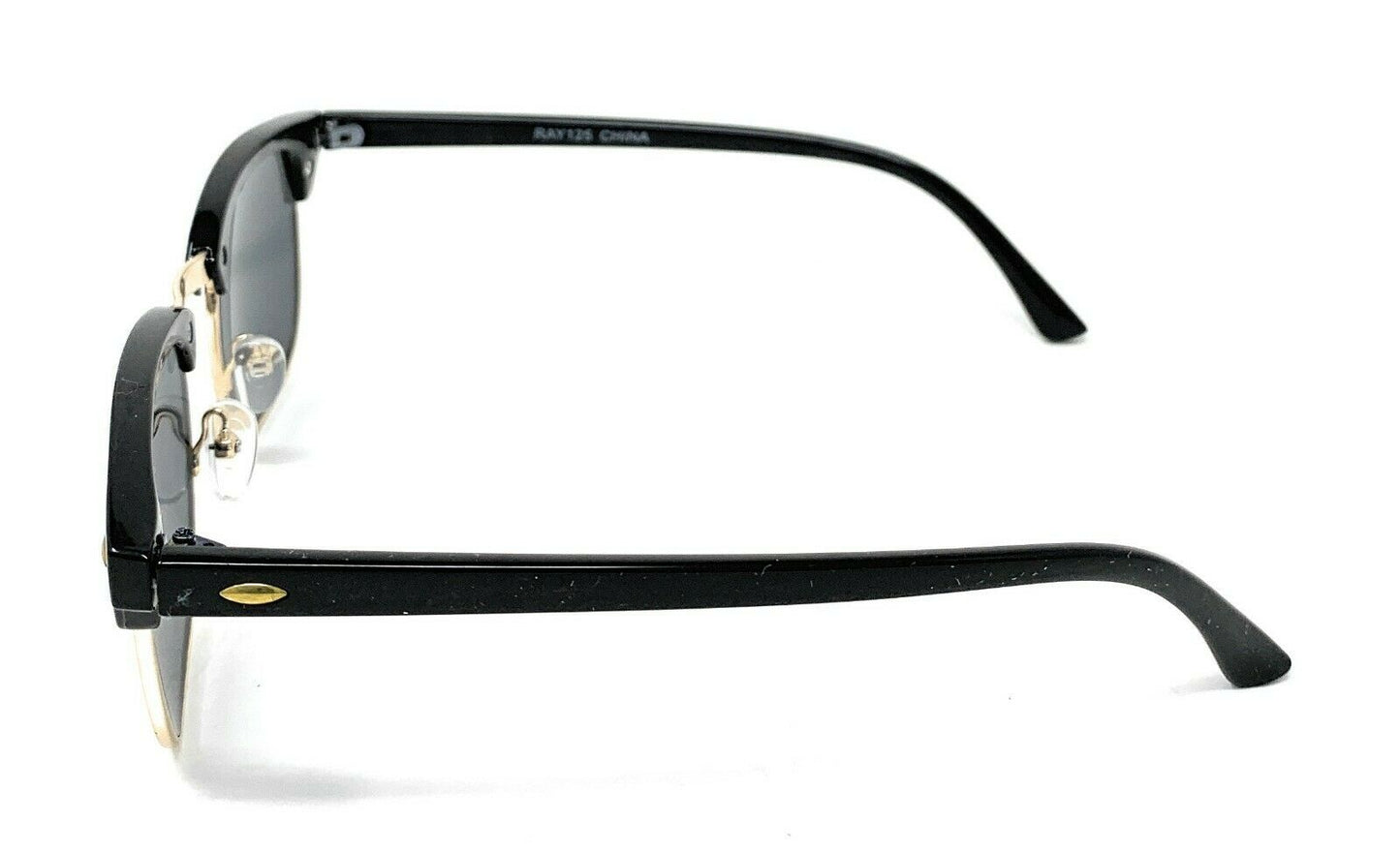 Classic Club Sunglasses Black Lens Black Gold Tortoise Mens Womens UV Protection-Black/Silver (RAY 125)-