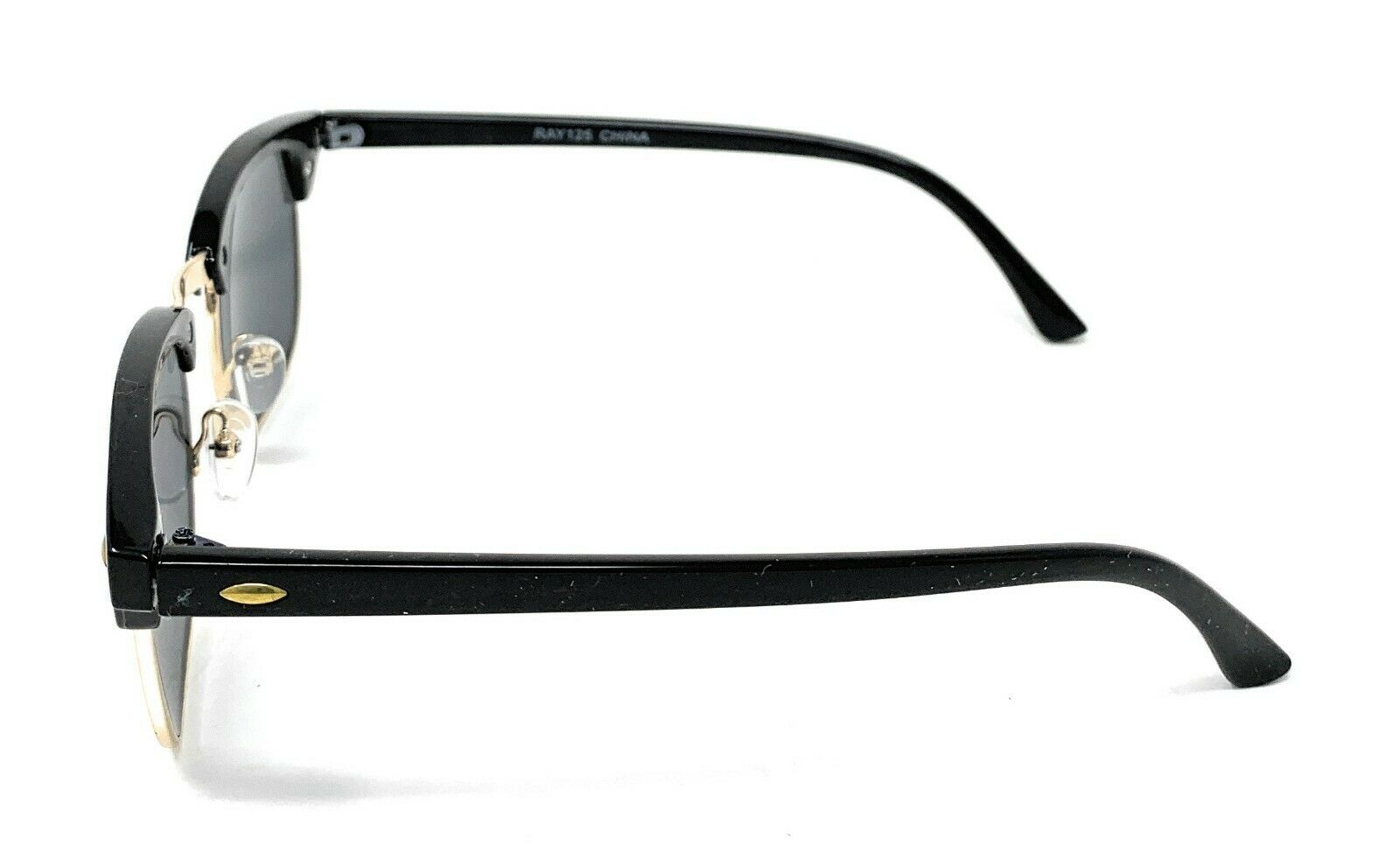 Classic Club Sunglasses Black Lens Black Gold Tortoise Mens Womens UV Protection-Black/Silver (RAY 125)-