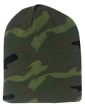 Casaba Double Layer Winter Beanies Camouflage Toboggan Caps Hats Men Women-Green-