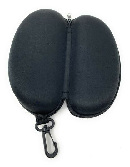 Hard Shell Sunglasses Protective Zipper Case with Belt Hook Clip Black-