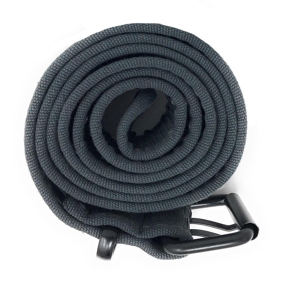 Casaba Canvas Belts Double Row 2 Holes Grommet Fabric Military Mens Women Unisex-Black-Small (30"- 32")-