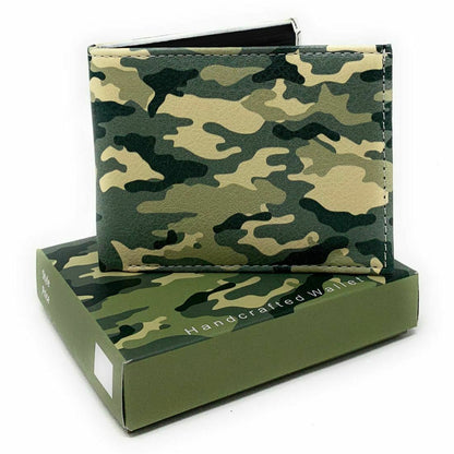 Urban Trendy NY Fashion Bifold Printed Wallets In Gift Box Mens Womens Kids-LL-GREEN_CAMO-