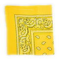 1 Dozen Pack Printed Bandanas 100% Cotton Cloth Scarf Wrap Face Mask Cover-Yellow-
