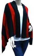 Casaba Womens Elegant Striped Wide Warm Shawl Scarves Blanket Scarf Striped Fall Winter-Black-Red-