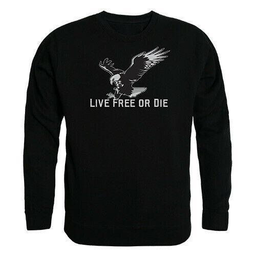 RAPDOM Tactical Live Free or Die Crewneck Fleece Sweatshirts-Small-Black-