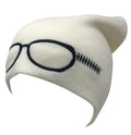 Casaba Warm Winter Beanies Glasses Embroidery Toboggans Caps Hats for Men Women-White-