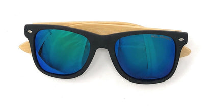 Classic Polarized Sunglasses Club Aviator Bamboo Sports Mirror Men's Women's-Black (lens) Black (frame)-