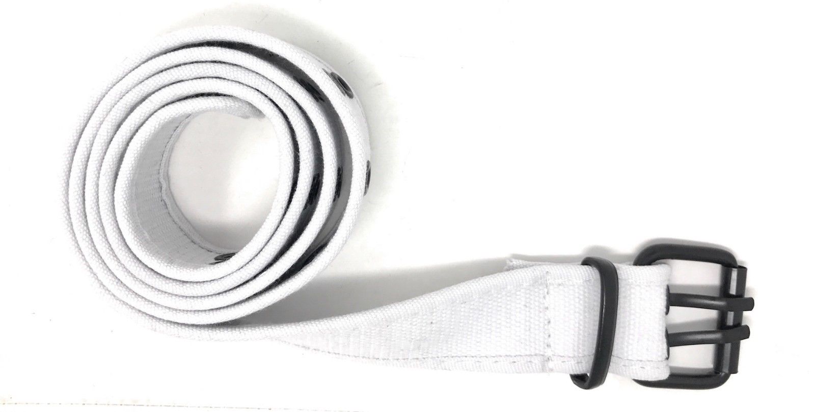 Casaba Canvas Belts Double Row 2 Holes Grommet Fabric Military Mens Women Unisex-Black-Small (30"- 32")-