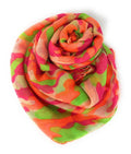 Casaba Camouflage Camo Print Womens Scarves Scarf Shawl Lightweight Sheer Wrap-Pink-