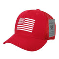 Rapid Dominance USA American Rubber Flag Acrylic 5 Panel Trucker Dad Caps Hats-USA-Red-