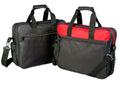 Portfolio Business Work Organizer Bags Documents Case Zippered Compartments 16inch-Black/Red-
