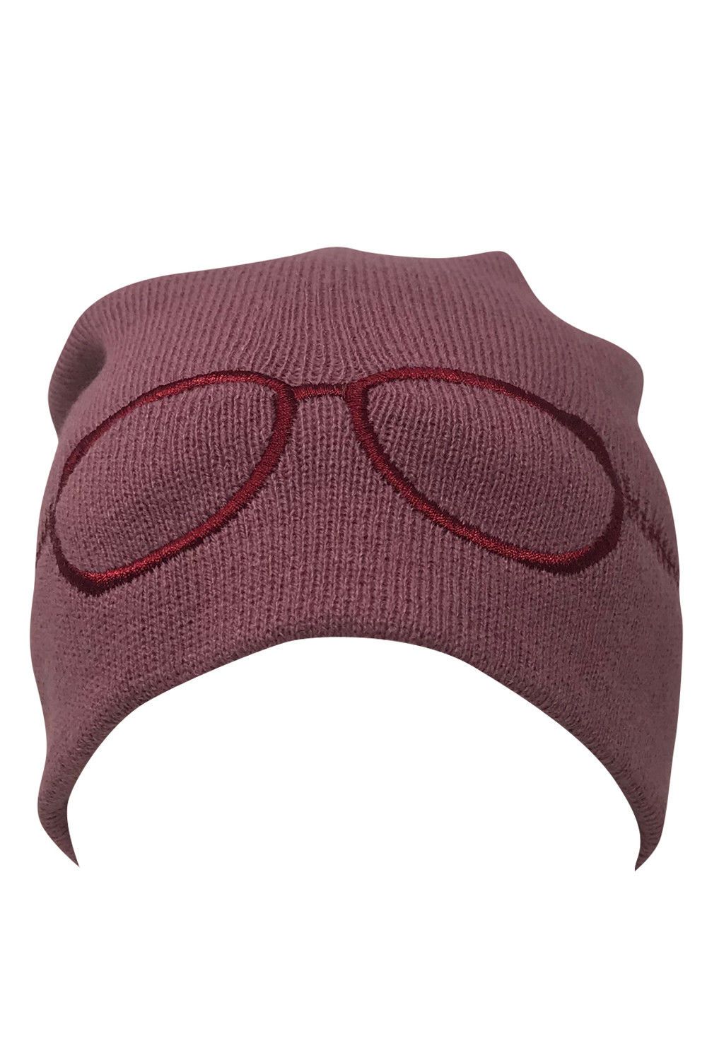 Casaba Warm Winter Beanies Glasses Embroidery Toboggans Caps Hats for Men Women-Black-