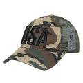 Rapid Dominance USA American Flag Text Ripstop 6 Panel Trucker Dad Caps Hats-USA-Woodland-