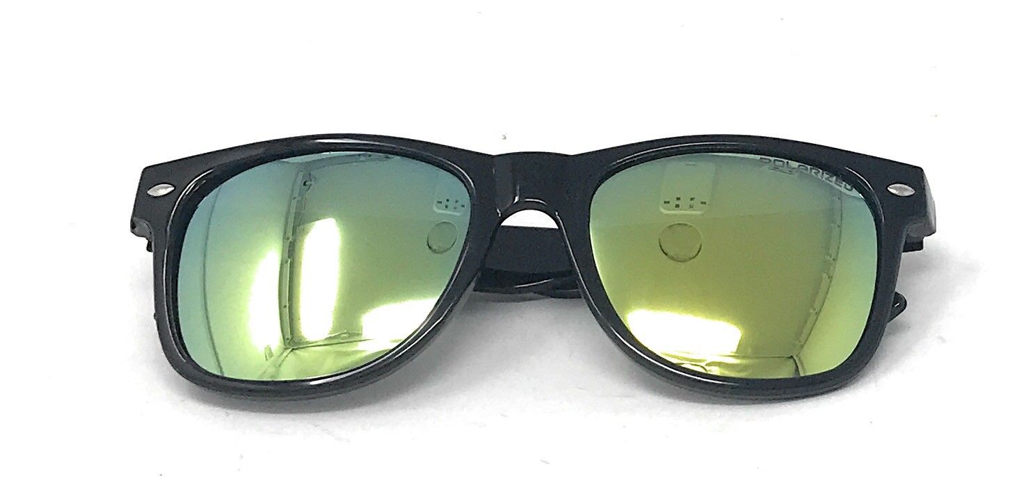 Polarized Sunglasses Classic Way Bamboo Mirror Mens Womens Teens-Black (lens) Black (frame)-