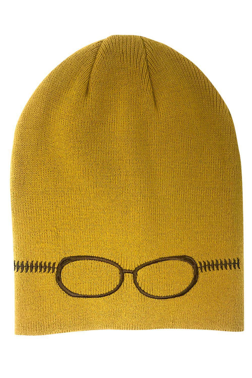 Casaba Warm Winter Beanies Glasses Embroidery Toboggans Caps Hats for Men Women-Black-