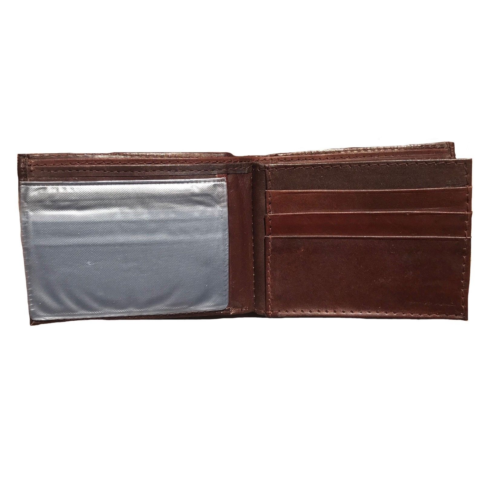 Casaba Genuine Leather Bifold Wallets Cash Slots ID Coin Key Pocket Mens Womens-Black (Double ID)-