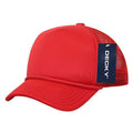 Decky Solid Two Tone 5 Panel Kids Foam Trucker Hats Caps Unisex-Red-