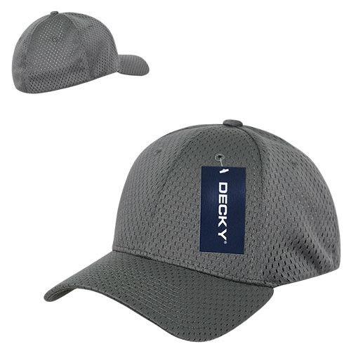 Decky Mesh Jersey Flex Structured Dad Baseball Hats Caps Unisex-Black-
