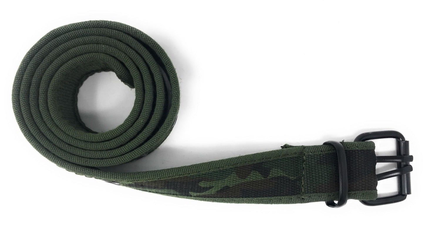 Casaba Canvas Belts Double Row 2 Holes Grommet Fabric Military Mens Women Unisex-Black-Small (30"- 32")-