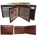 Casaba Genuine Leather Bifold Wallets Cash Slots ID Coin Key Pocket Mens Womens-Light Brown-