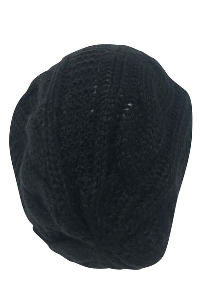 Casaba Warm Beanies Cable Knit Braided Slouch Long Hats Caps for Men Women-Black-
